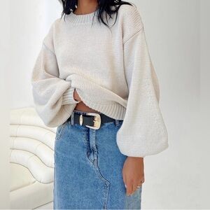 Princess Polly Cream Turtleneck Sweater